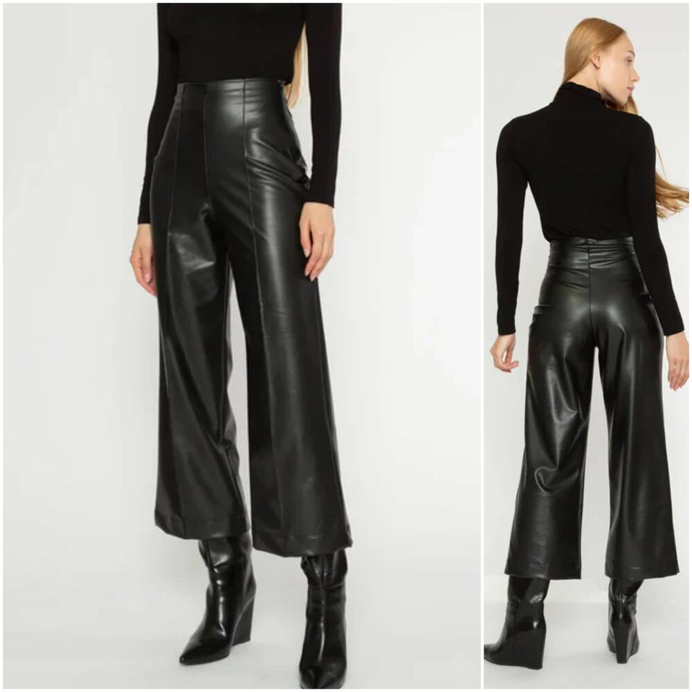 RIPLEY RADER Vegan Leather Straight Leg Cropped Size 3 Medium